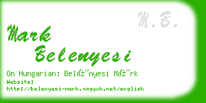 mark belenyesi business card